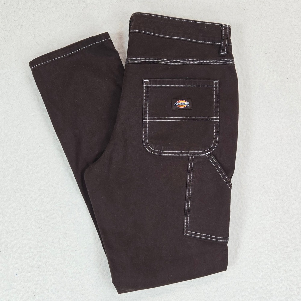 Dickies Womens Carpenter Pants 29R Brown Contrast Stitch Utility Gorpcore Work